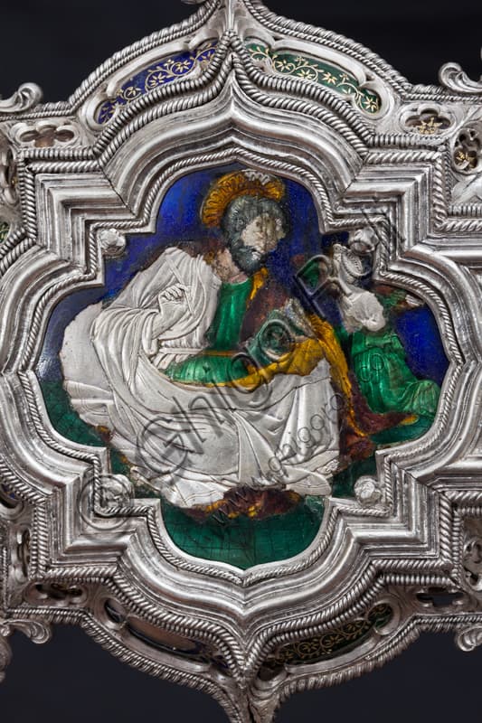 Detail of the Cross of the Treasure of St. John depicting St. Matthew the Evangelist, Opera del Duomo Museum Florence