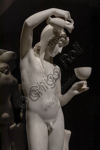 Particolare della scultura in marmo Ganimede di Bertel Thorvaldsen, 1819-1824, periodo Neoclassico