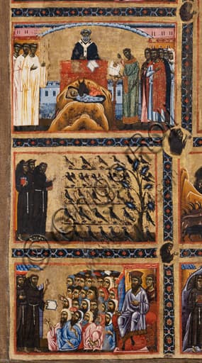 Particolare della Pala Bardi di Coppo di Marcovaldo con scene della vita di San Francesco nella Basilica di Santa Croce, Firenze