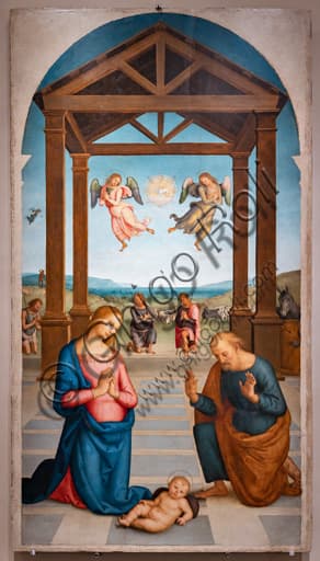 Dettaglio Adorazione dei Pastori, Polittico di Sant'Agostino del Perugino, Galleria Nazionale Umbria