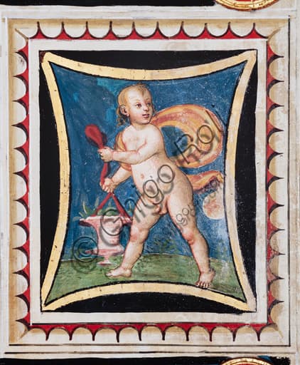 Affresco Inverno, allegoria delle stagioni di Pinturicchio, soffitto Libreria Piccolomini Duomo Siena