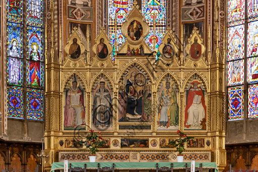 Polittico Madonna in Trono con i Dottori della Chiesa, Gerini e Biondo, Basilica di Santa Croce Firenze