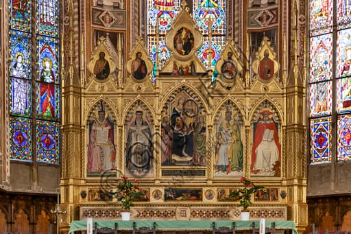 Polittico Madonna in Trono con i Dottori della Chiesa, Gerini e Biondo, Basilica di Santa Croce Firenze