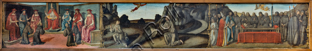 Dettaglio della predella di Cosimo Rosselli con scene della vita di San Francesco, Firenze, Chiesa di Sant'Ambrogio
