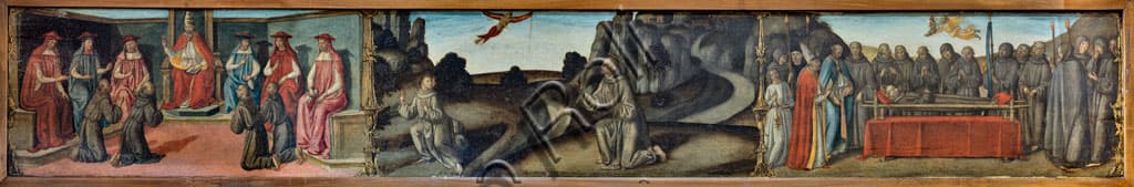 Dettaglio della predella di Cosimo Rosselli con scene della vita di San Francesco, Firenze, Chiesa di Sant'Ambrogio