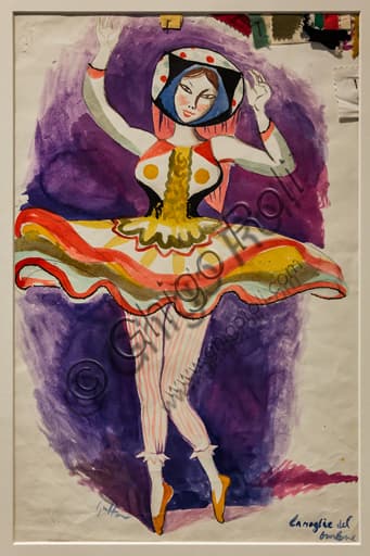 Bozzetto 'La moglie del burlone' di Renato Guttuso, matita e china su cartoncino, 1950, Museo Novecento Firenze