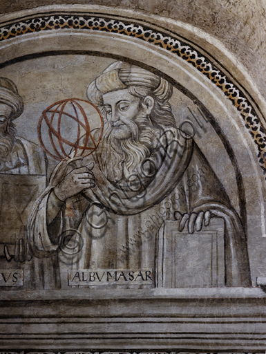Ritratto monocromo del filosofo e astronomo Albumasar (Abu Ma'shar) nel ciclo di affreschi della Libreria Alberi, MODO Orvieto