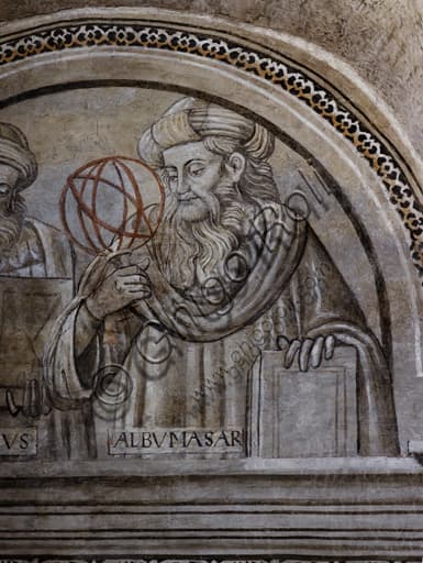 Ritratto monocromo del filosofo e astronomo Albumasar (Abu Ma'shar) nel ciclo di affreschi della Libreria Alberi, MODO Orvieto