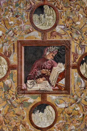 Detail of the fresco portrait of Dante Alighieri by Luca Signorelli in the San Brizio Chapel, Orvieto Cathedral