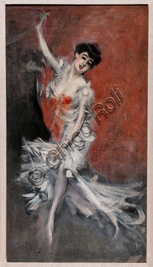 Ritratto di Danzatrice di Giovanni Boldini, dipinto ad olio su tela del 1900, arte moderna italiana