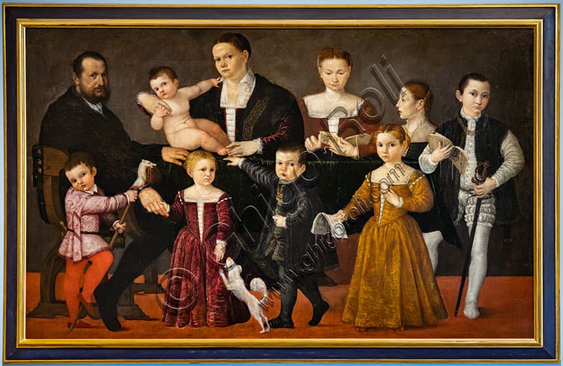 Ritratto della famiglia Valmarana dipinto di Giovanni Antonio Fasolo olio su tela rinascimento italiano