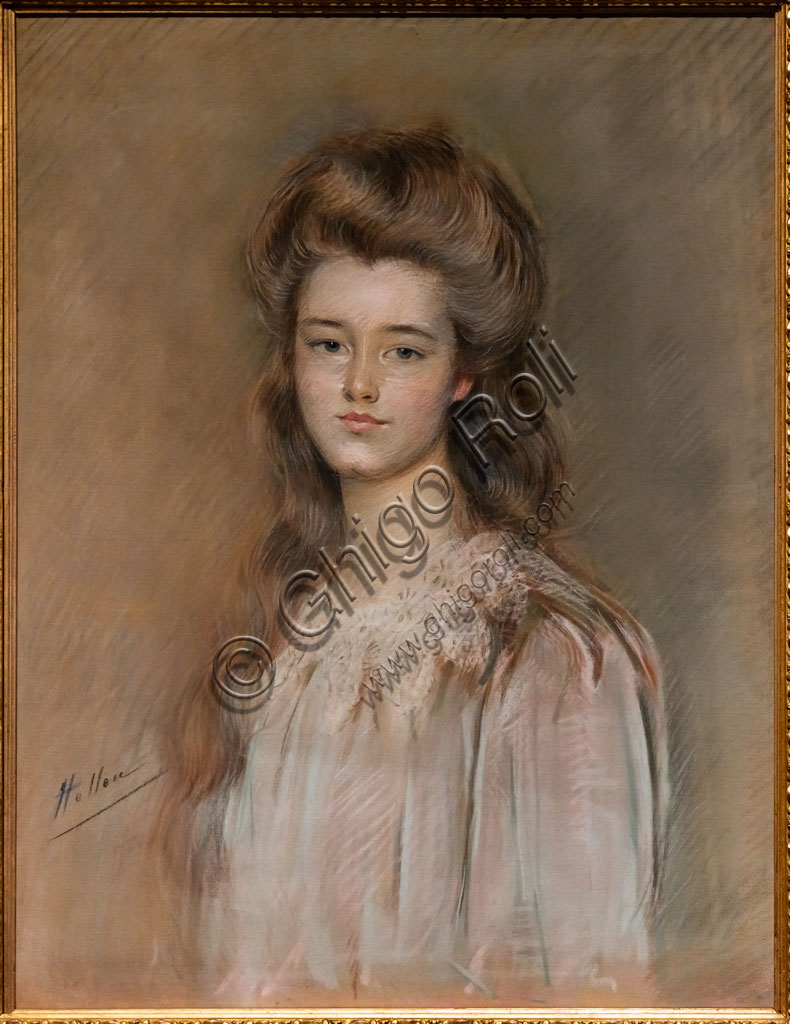Ritratto di donna Louise Alida Livingstone, pastello su tela di Paul César Helleu 1895