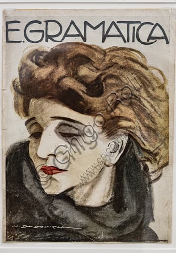Ritratto attrice Emma Gramatica stampa tipografica Marcello Dudovich 1920