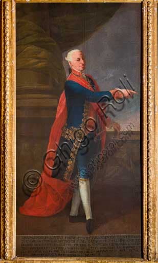 Ritratto olio su tela Francesco d'Aquino, Viceré di Sicilia, dipinto da Giuseppe Velasques, Palazzo dei Normanni Palermo