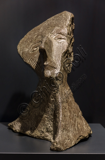Scultura in bronzo Ritratto dell'architetto Giovanni Michelucci di Venturino Venturi, Museo Novecento Firenze