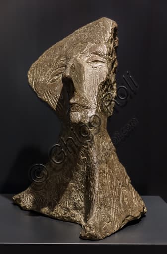 Scultura in bronzo Ritratto dell'architetto Giovanni Michelucci di Venturino Venturi, Museo Novecento Firenze