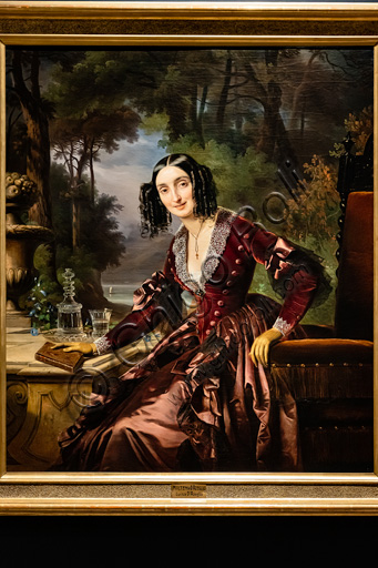 Ritratto di Luisa D'A zeglio Blondel Maumary, dipinto a olio su tela del 1841 di Giuseppe Molteni e Massimo D'Azeglio