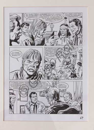 Tavola originale del fumetto Tex Fort Sahara, illustrazione di Roberto Diso, Collezione Assicoop Unipol