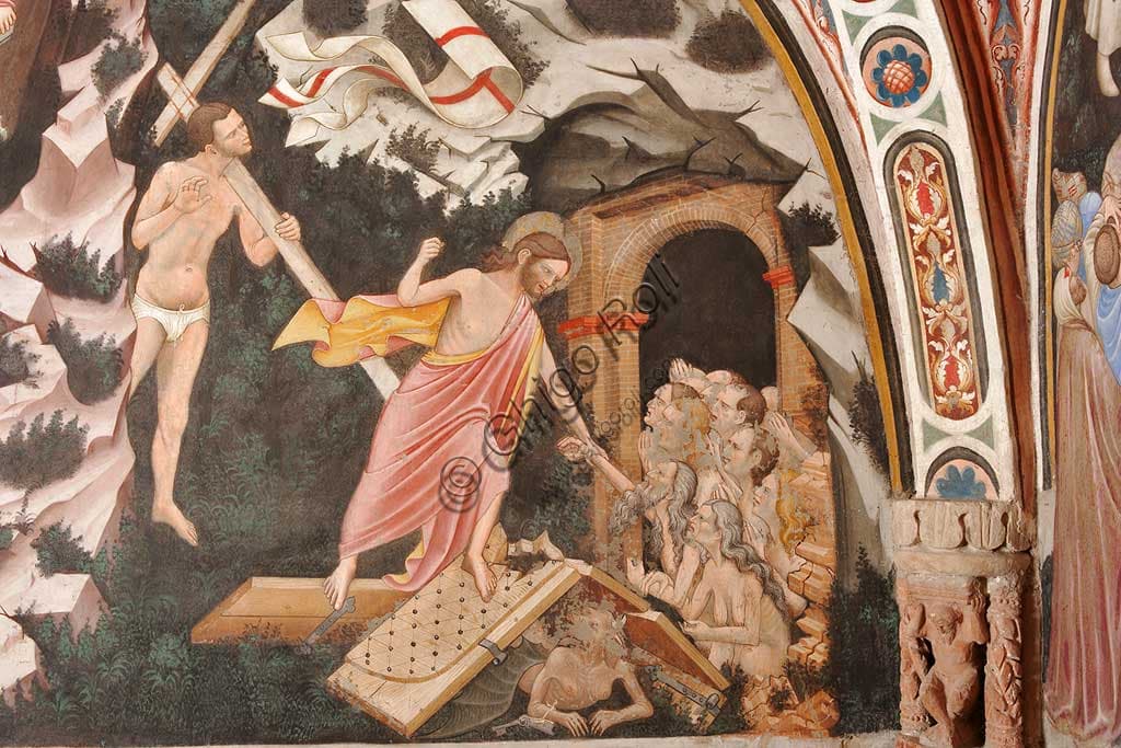 Detail of Descent into Limbo fresco, Vignola: Jesus Christ takes Adam's hand, Master of Vignola, 1420