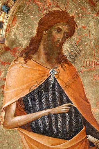 Dettaglio di San Giovanni Battista nel Polittico di Paolo Veneziano, tempera e oro su tavola, Museo di Palazzo Venezia Roma
