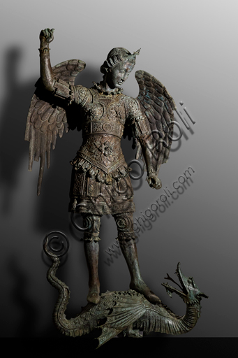 Bronze sculpture St Michael and the Dragon, Orvieto Cathedral, MODO Museum