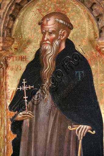 Sant'Antonio Abate, polittico di Paolo Veneziano, tempera su tavola, Museo Palazzo Venezia Roma