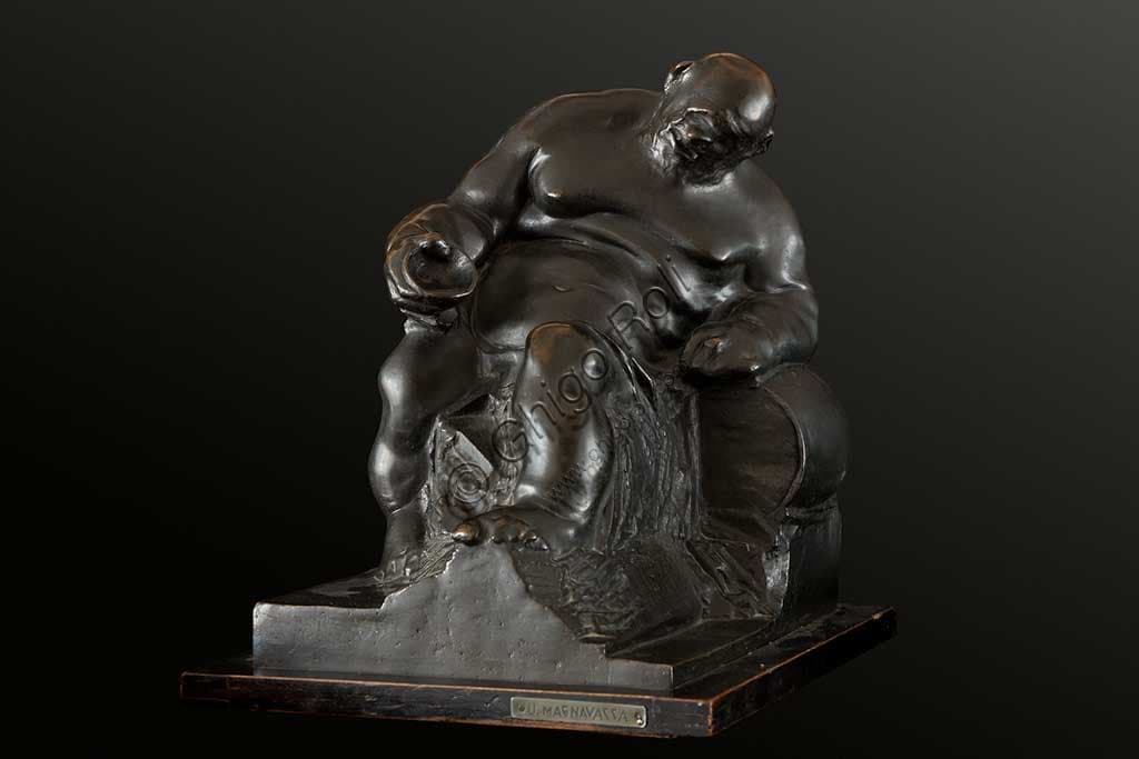 Scultura in bronzo Ebbrezza di Ubaldo Magnavacca, Collezione Assicoop Unipol, dettaglio opera