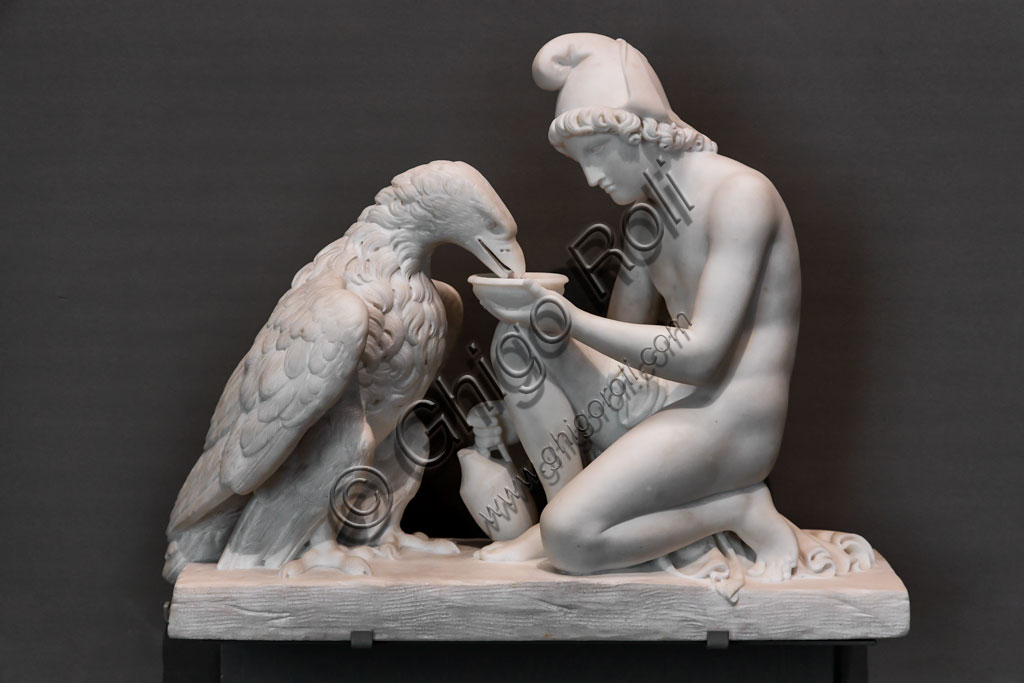 Scultura in marmo Ganimede con l'aquila di Giove di Bertel Thorvaldsen, Pinacoteca Tosio Martinengo, Brescia