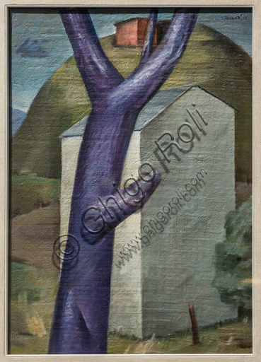Dipinto Albero viola e casa bianca di Sepo presso il Museo Novecento di Firenze