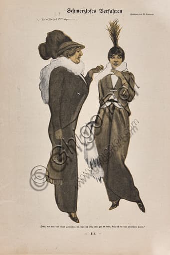 Illustrazione Simplicissimus Marcello Dudovich stampa arte grafica satirica anni Dieci Novecento
