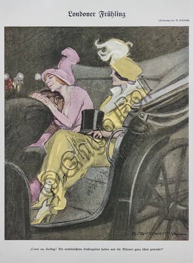 Illustrazione copertina Simplicissimus n.10, Marcello Dudovich 1913, stampa tipografica