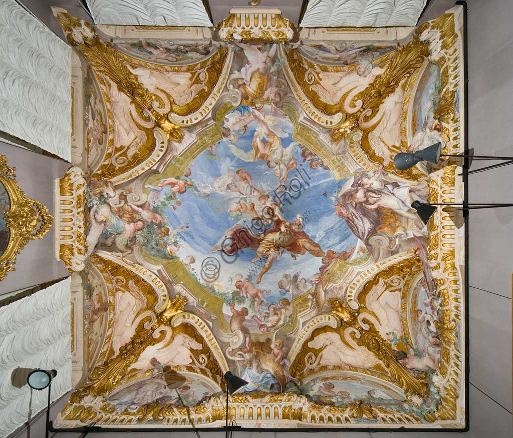 Dettaglio dell'affresco del soffitto con Venere e Marte, Sala della Primavera, Palazzo Rosso Genova