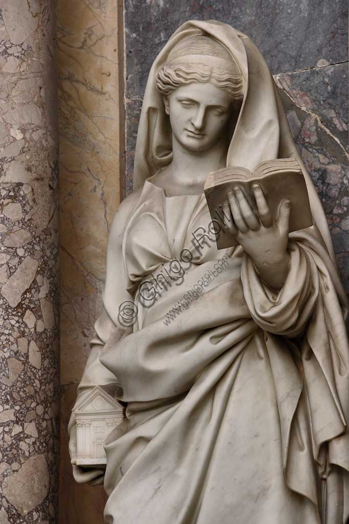 Statua della Fede nel Mausoleo di San Pio V, Basilica di Santa Croce, disegno di Giovanni Antonio Buzzi