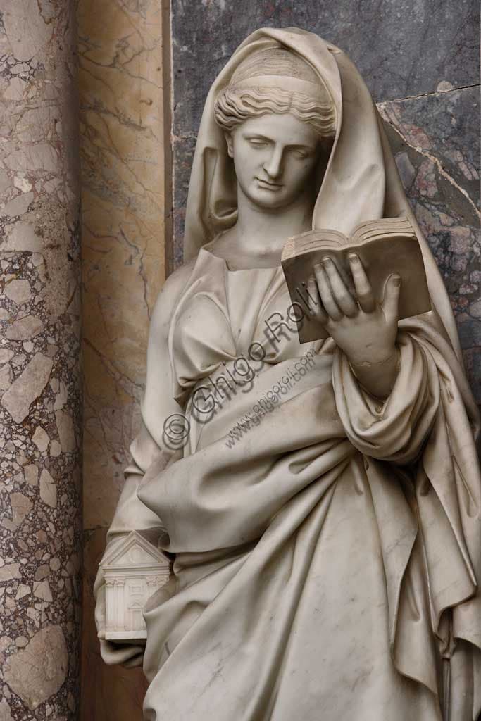 Statua della Fede nel Mausoleo di San Pio V, Basilica di Santa Croce, disegno di Giovanni Antonio Buzzi