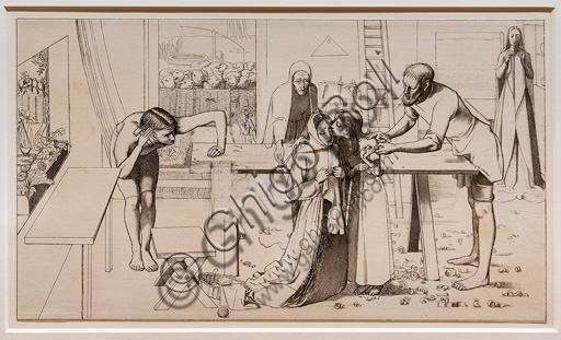 Studio a matita di John Everett Millais per il dipinto Cristo in casa dei suoi genitori, 1849
