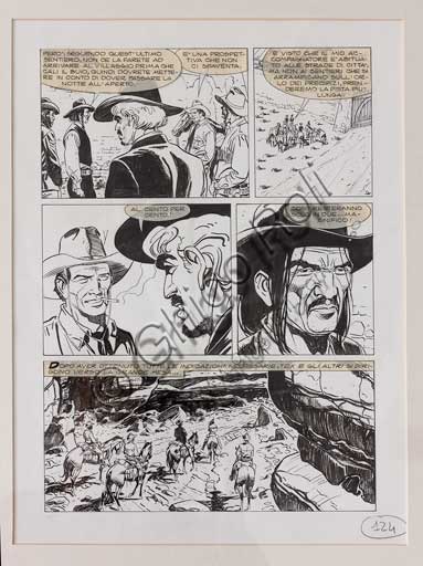 Tavola originale a fumetti Tex Willer 'Ombre della notte' disegnata da Roberto de Angelis per la Collezione Assicoop-Unipol