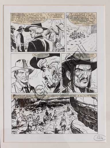 Tavola originale a fumetti Tex Willer 'Ombre della notte' disegnata da Roberto de Angelis per la Collezione Assicoop-Unipol