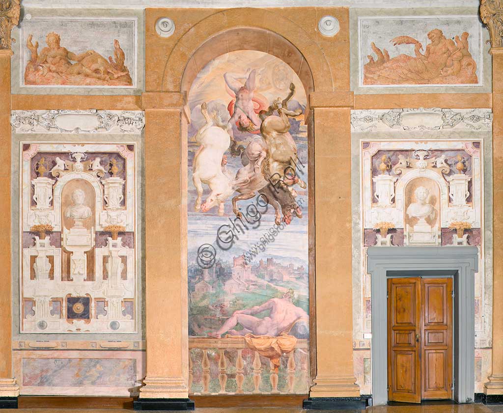 Affresco del carro del Sole guidato da Apollo che precipita, loggia di Villa Pallavicino delle Peschiere a Genova, Luca Cambiaso