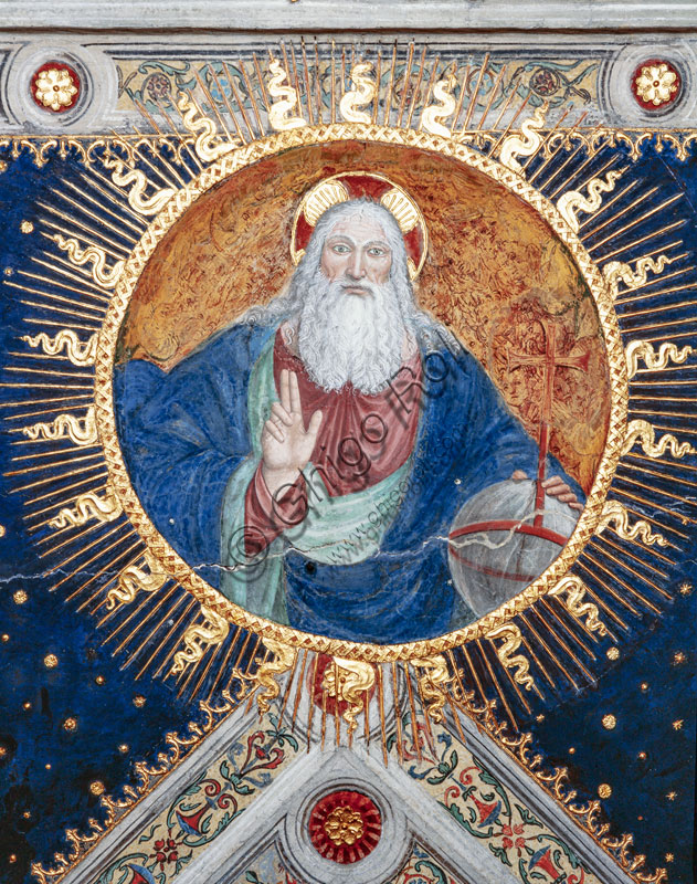 Dettaglio dell'affresco Padre Eterno di Vincenzo Foppa, volta del coro, Chiesa di S. Maurizio al Monastero Maggiore, Milano