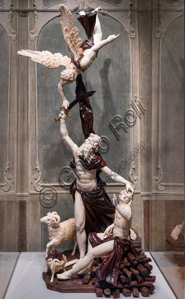 Brescia, Pinacoteca Tosio Martinengo: ""Abraham and Isaac", a replica of a sculptural group in ivory and wood by Simon Troger, made in 1738 for Carlo Emanuele III of Savoy, today preserved in Palazzo Madama in Turin.