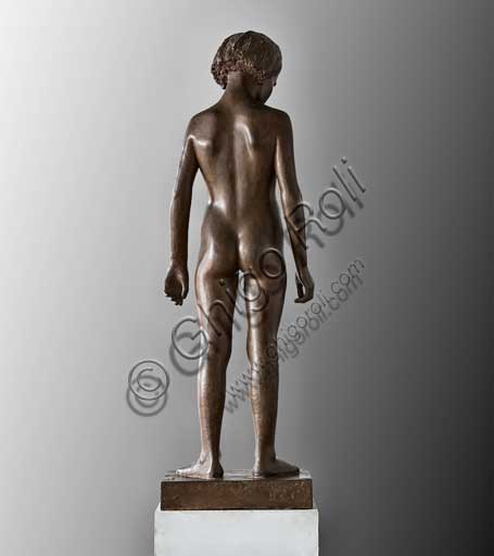 Collezione Assicoop - Unipol inv. n° 390: Vittorio Magelli  (1911-1988); "Adolescente"; scultura in bronzo; h. cm. 125.