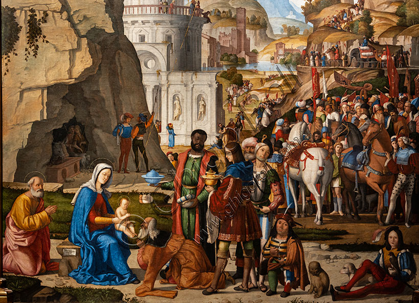 “Adorazione dei Magi”, di Marcello Fogolino, dipinto a olio, 1511. Particolare.