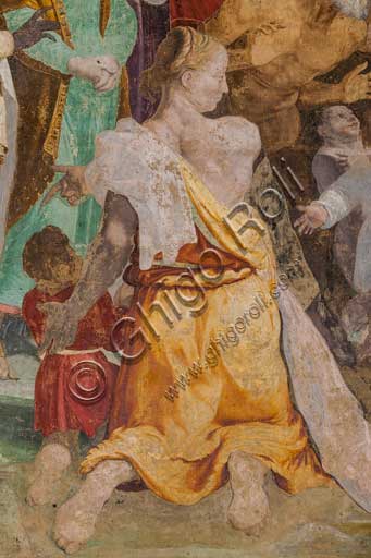  Bologna, Chiesa di San Giacomo, cappella Poggi: St John the Baptist Baptizes the People, detail.Frescoes by Pellegrino Tibaldi, 1550 - 1551