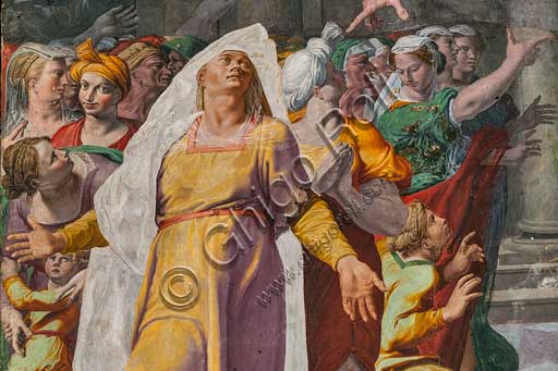  Bologna, Chiesa di San Giacomo, cappella Poggi: the announcement of the coming of the Baptist, detail.Frescoes by Pellegrino Tibaldi, 1550 - 1551