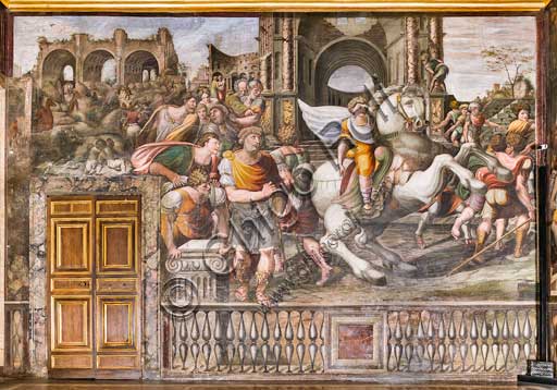 Roma, Villa Farnesina, Stanza di Alessandro (o Stanza delle Nozze Chigi): " Alessandro doma Bucefalo", affresco del Sodoma (Giovanni Antonio de' Bazzi), 1519.