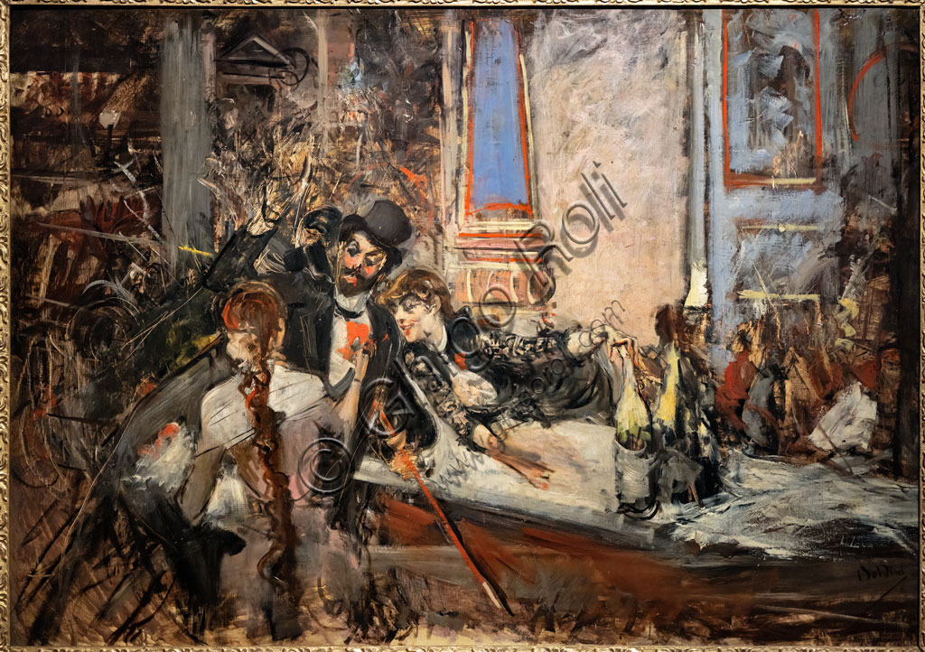 “At the Folies Bergère”, by Giovanni Boldini, 1879-83, oil painting on canvas.