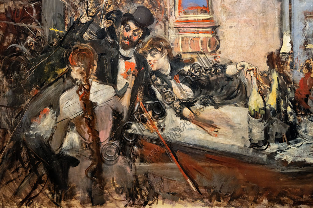 “At the Folies Bergère”, by Giovanni Boldini, 1879-83, oil painting on canvas.