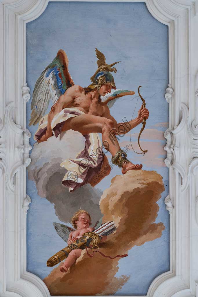 Villa Loschi  Motterle (formerly Zileri e Dal Verme), the hall of honour, the ceiling: "Allegory of the Talent", fresco by Giambattista Tiepolo (1734).
