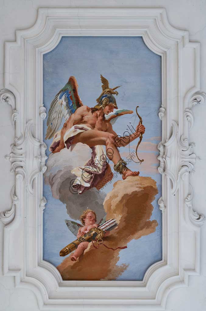 Villa Loschi  Motterle (formerly Zileri e Dal Verme), the hall of honour, the ceiling: "Allegory of the Talent", fresco by Giambattista Tiepolo (1734).