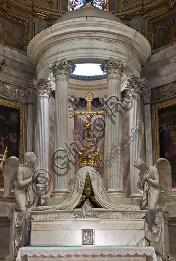 , Genoa, Duomo (St. Lawrence Cathedral), inside, The Lercari Chapel or The Chapel of the Blessed Sacrament (Northern apse): "The altar and the tabernacle", by Carlo Francesco Barabino and Giacomo Gagini (late 18th - early 19th century).